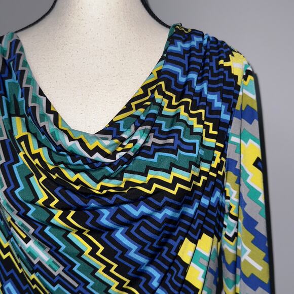 Style & Co long sleeve colorful sheer blouse women’s size petite large - Picture 6 of 8